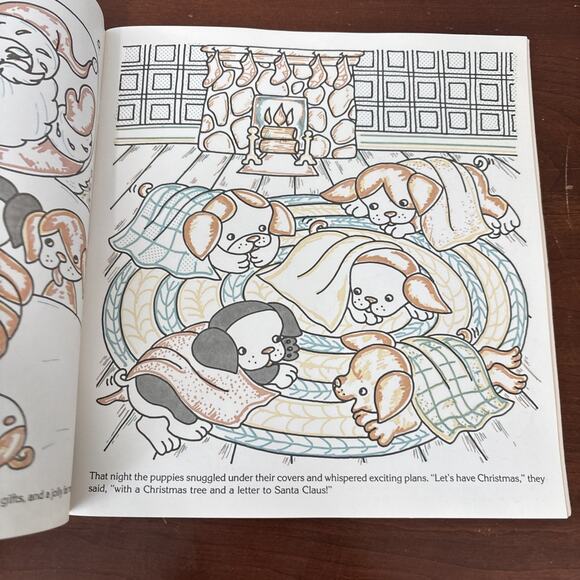 Golden Book poky little puppy's first christmas Paint With Water Book Unused 70s - Picture 8 of 9